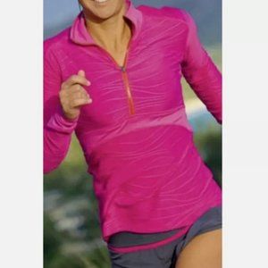 Title Nine Women’s Hot Pink Swift 1/2 Zip Textured Running Pullover, Medium